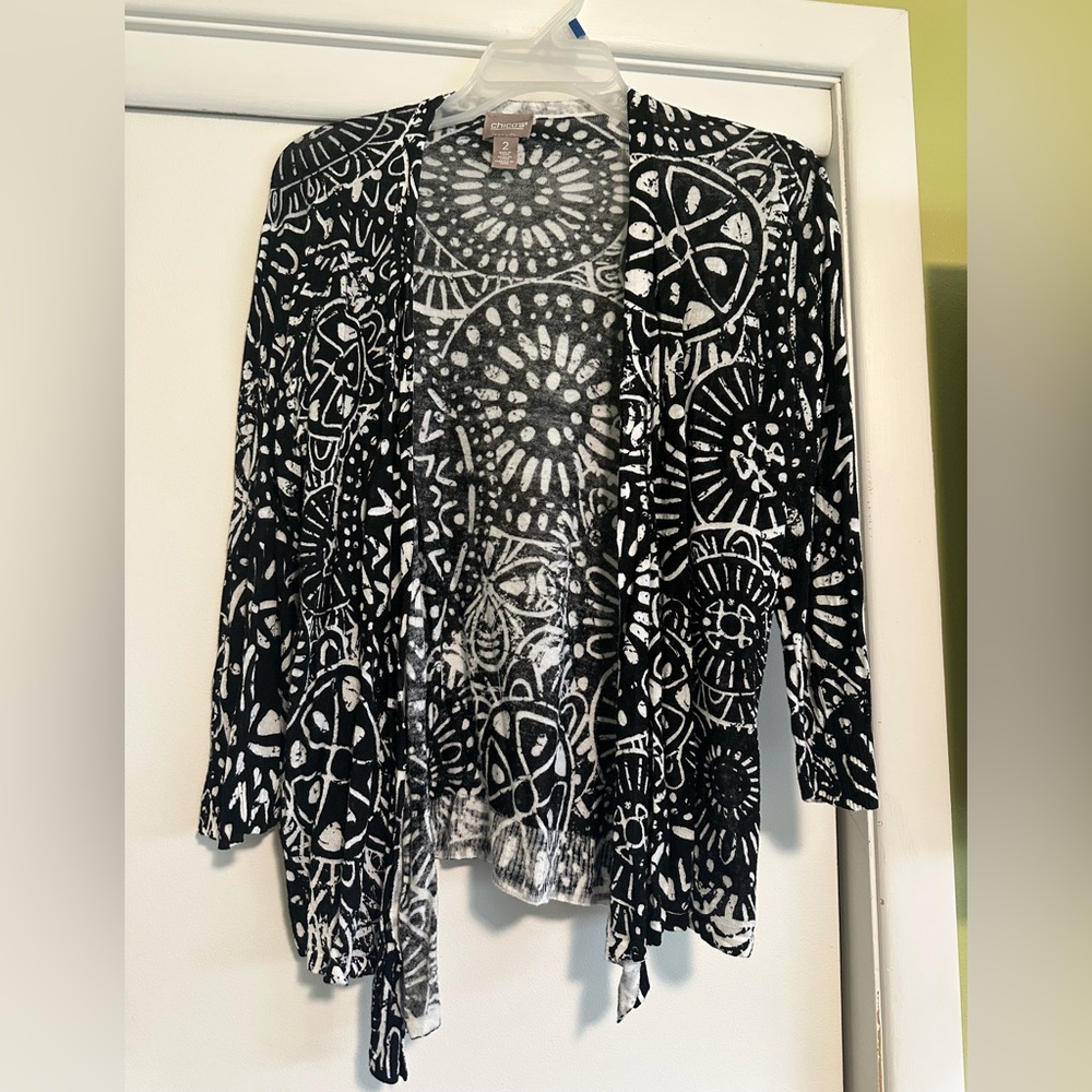 Chico's Monochrome Artistic Women's Cardigan